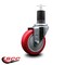 Service Caster 4'' Red Poly Wheel Swivel 1-5/8'' Expanding Stem Caster SCC-EX20S414-PPUB-RED-158 - alternate 4